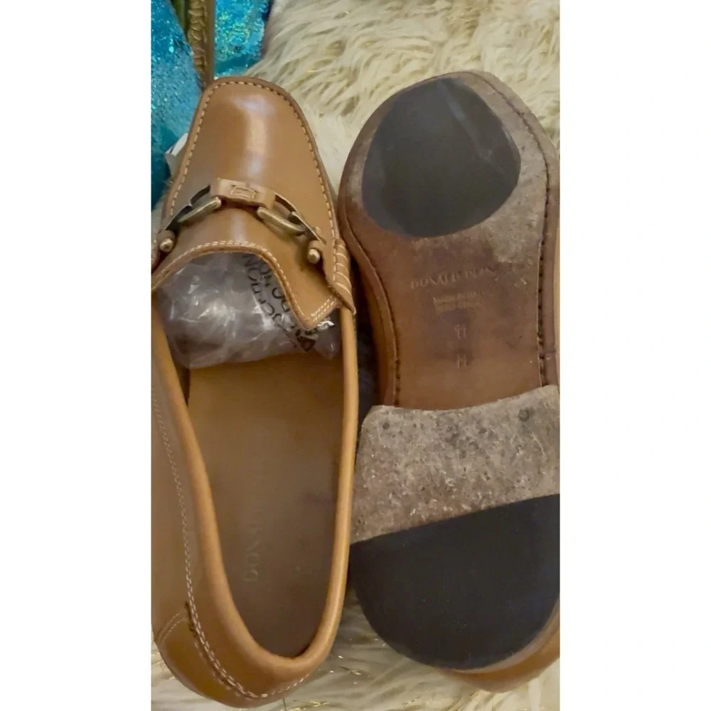 Donald J Pliner Men's Dacio Dipped Calf Loafer Saddle Tan Brown Size 8